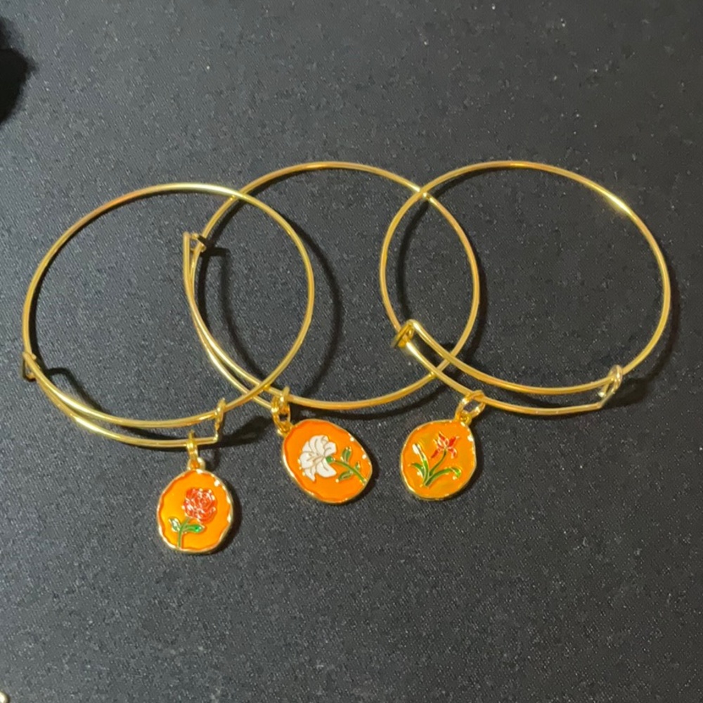 3pc Gold Charm Bracelet Set Handmade - Picture 3 of 3